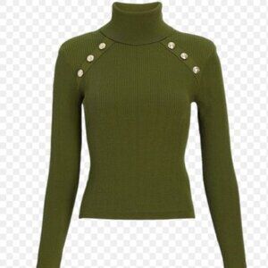 NWT Express NOVELTY BUTTON TURTLENECK SWEATER - size XL
